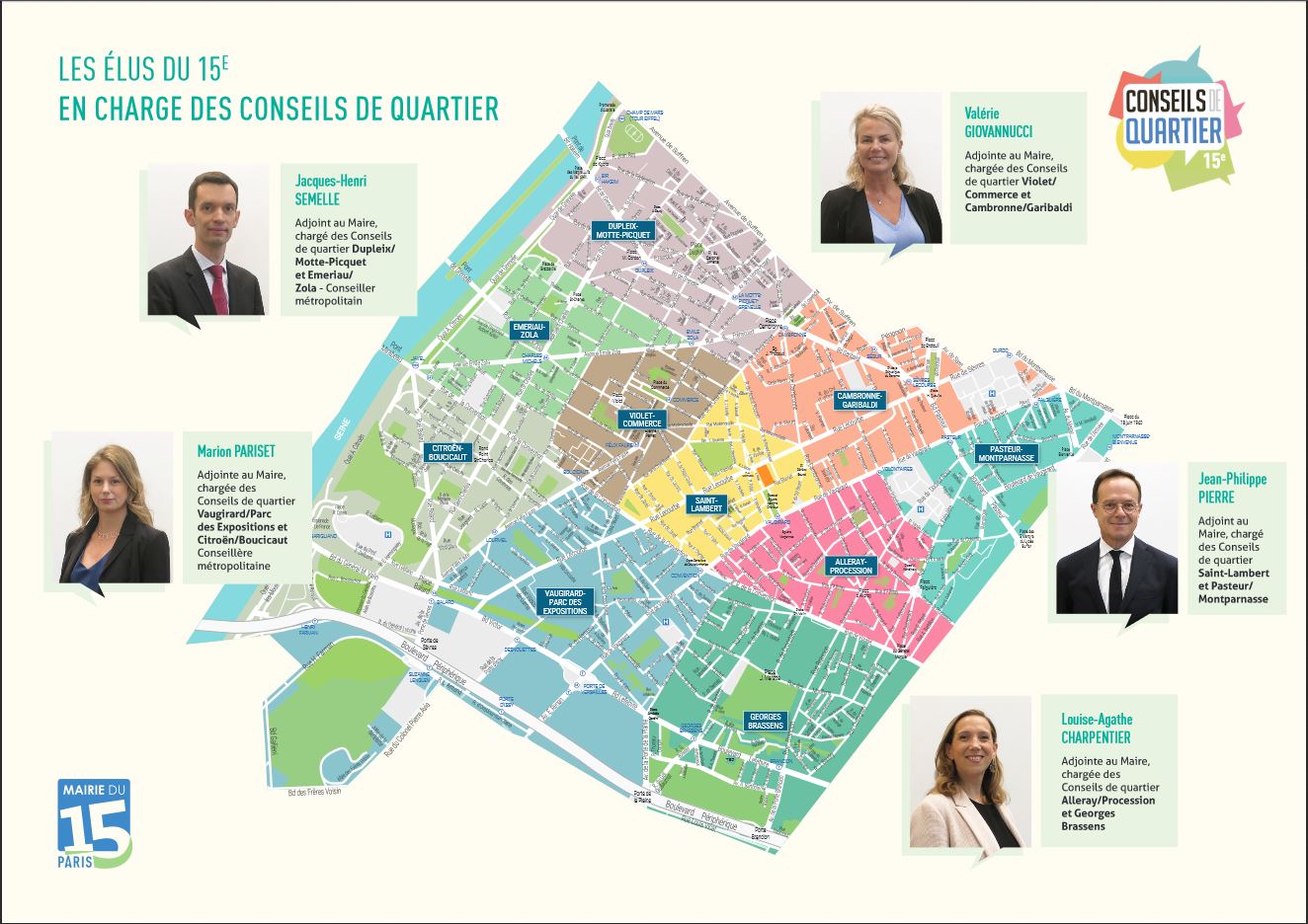 Carte et plans des 10 quartiers du 15e arrondissement  Mairie du 15e